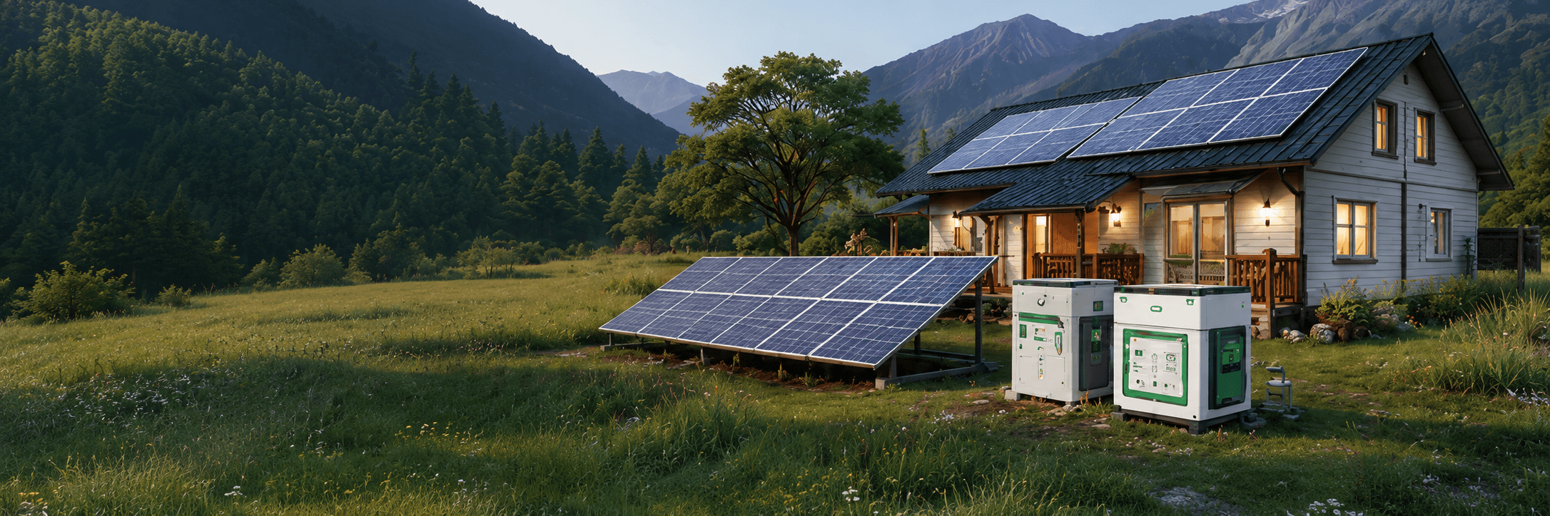 Off-Grid Mountain Residence with Solar & Battery Storage